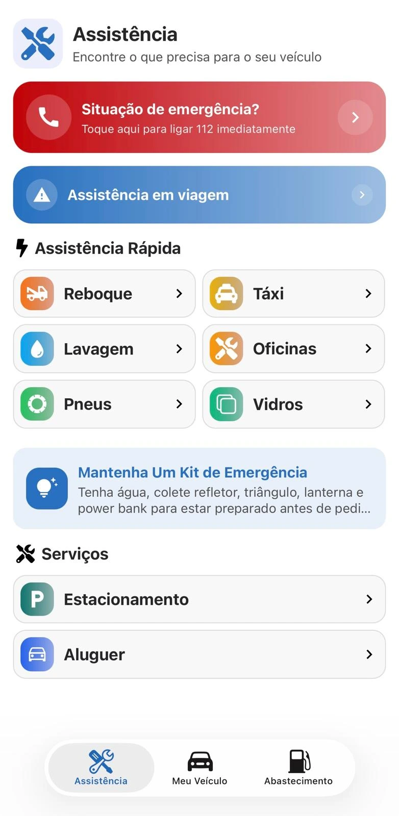 Ecrã da app Auto-mate